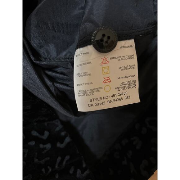 Vintage Deadstock Black Velvet Leopard Print Black Dark Academia Jacket Blazer - Picture 12 of 12